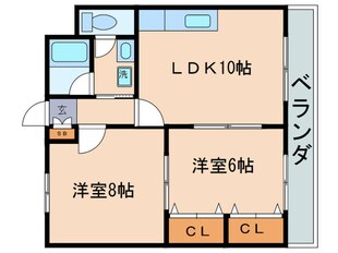 トップペア－福甚ＮＯ・２の物件間取画像